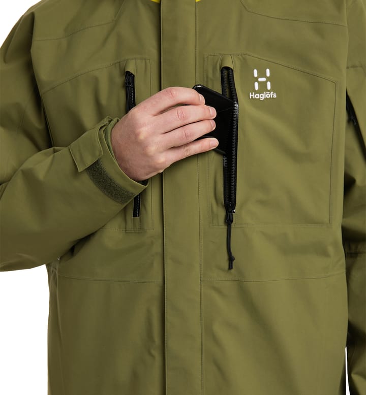 Elation GTX Jacket Men Olive Green/Aurora