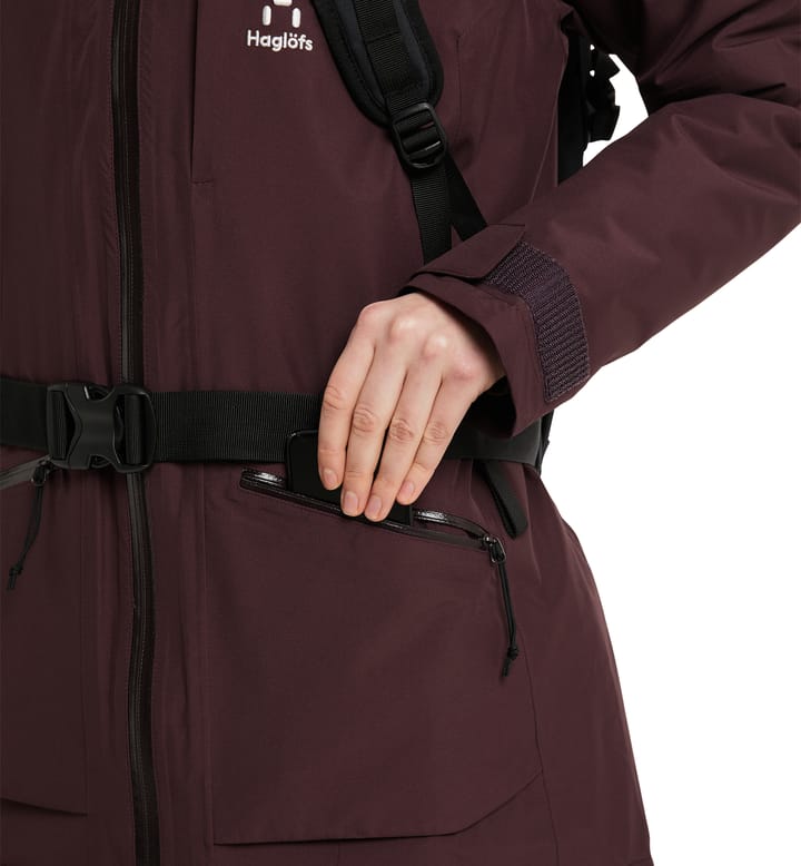 Lumi Insulated Parka Women Burgundy Brown