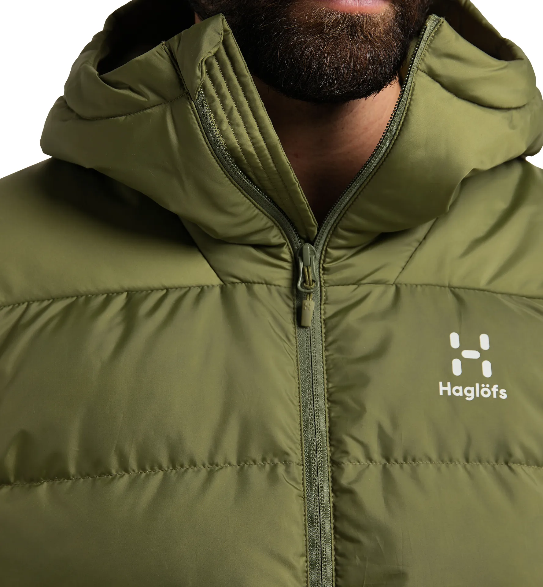 Bield Down Hood Men Olive Green