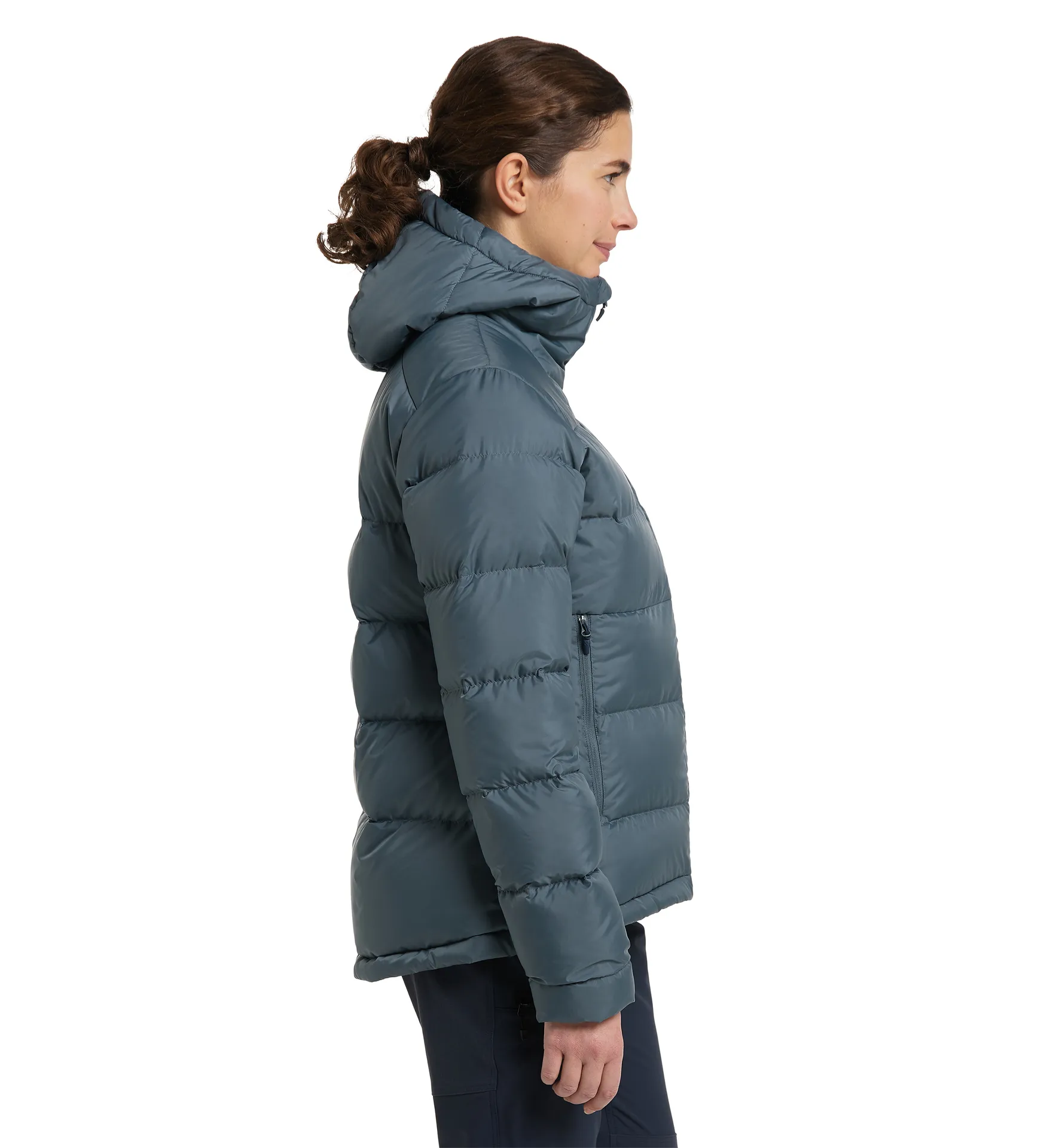 Bield Down Hood Women Steel Blue