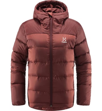 Bield Down Hood Women Maroon Red