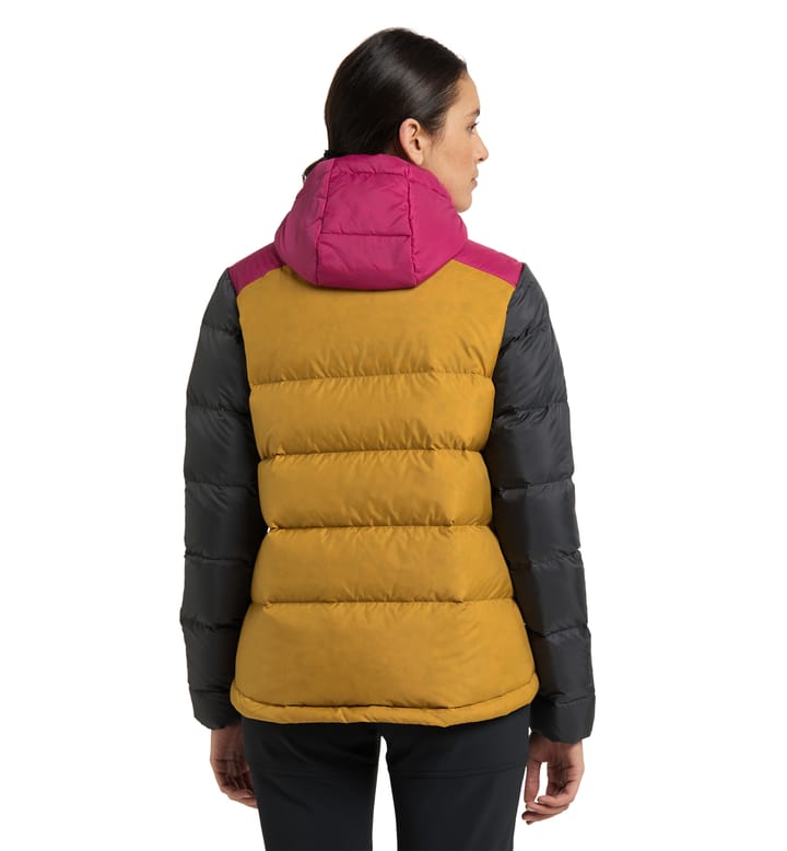 Bield Down Hood Women Autumn Leaves/Deep Pink