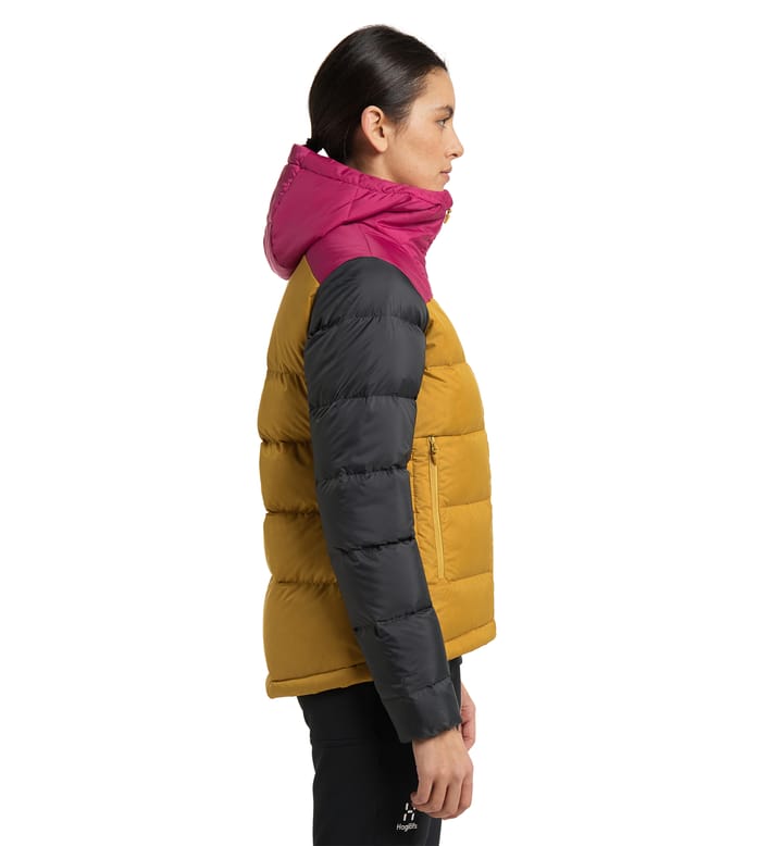 Bield Down Hood Women Autumn Leaves/Deep Pink