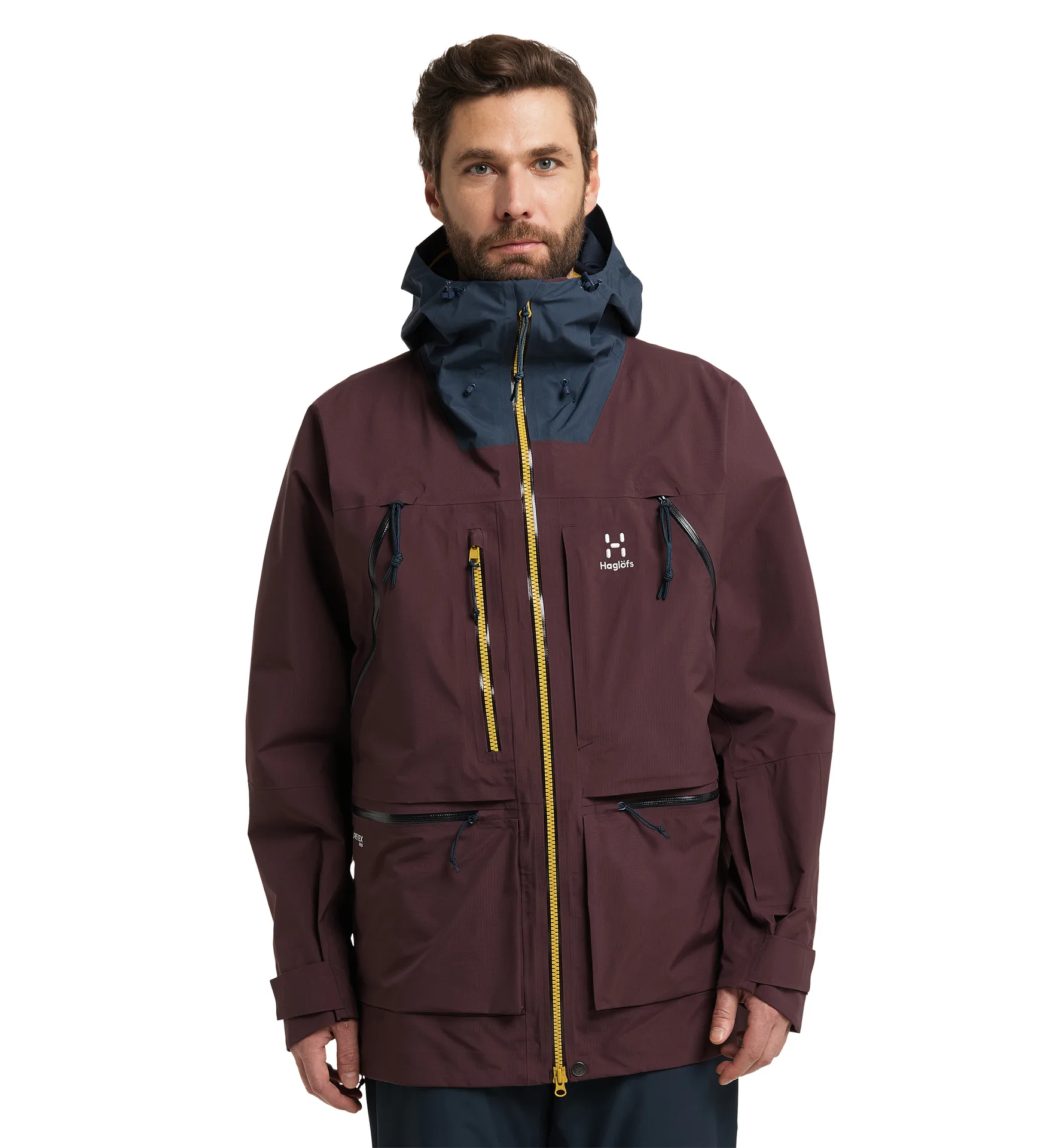 Vassi GTX Pro Jacket Men Burgundy Brown/Tarn Blue