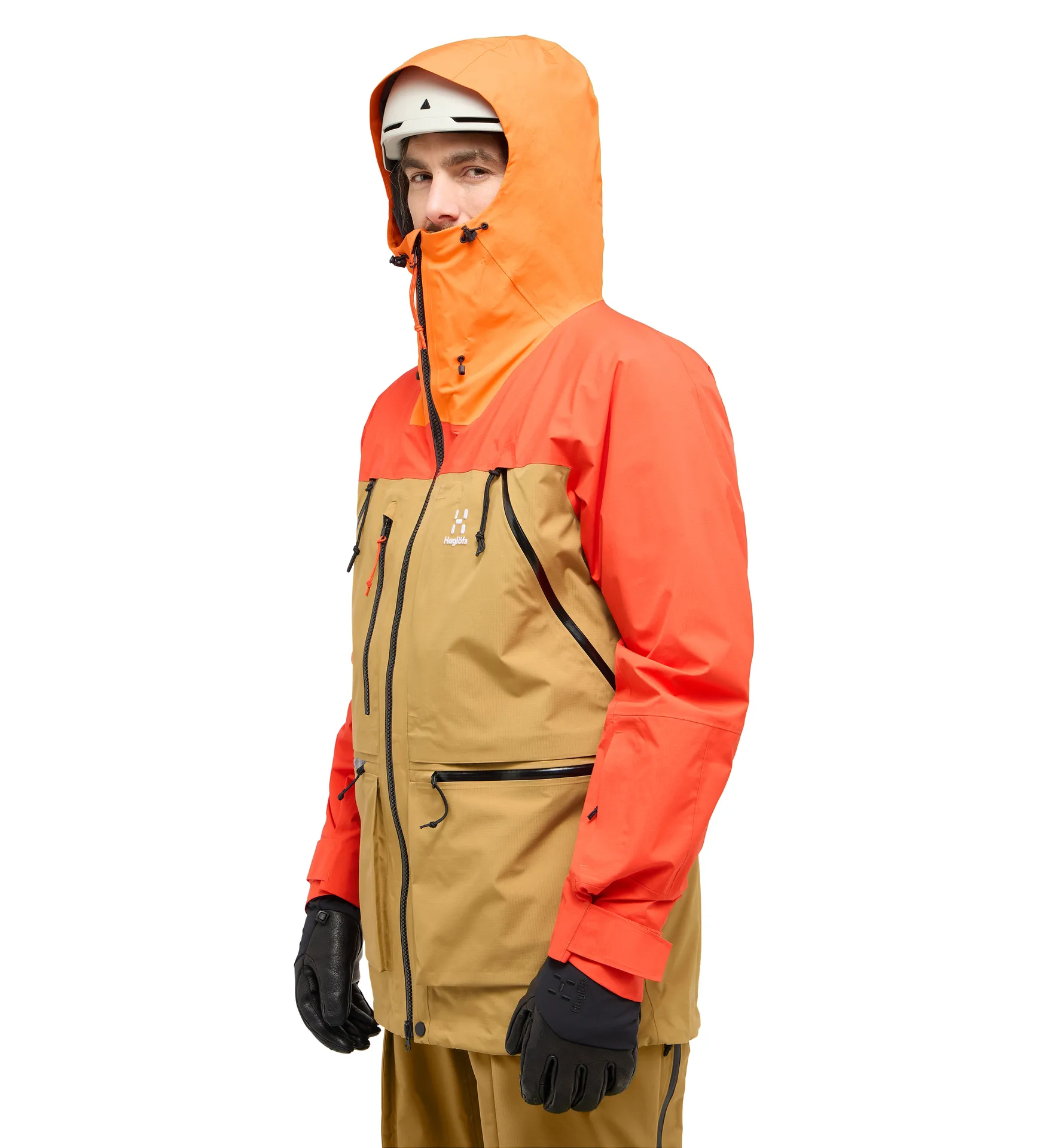 Vassi GTX Pro Jacket Men Cinnamon Brown/Habanero