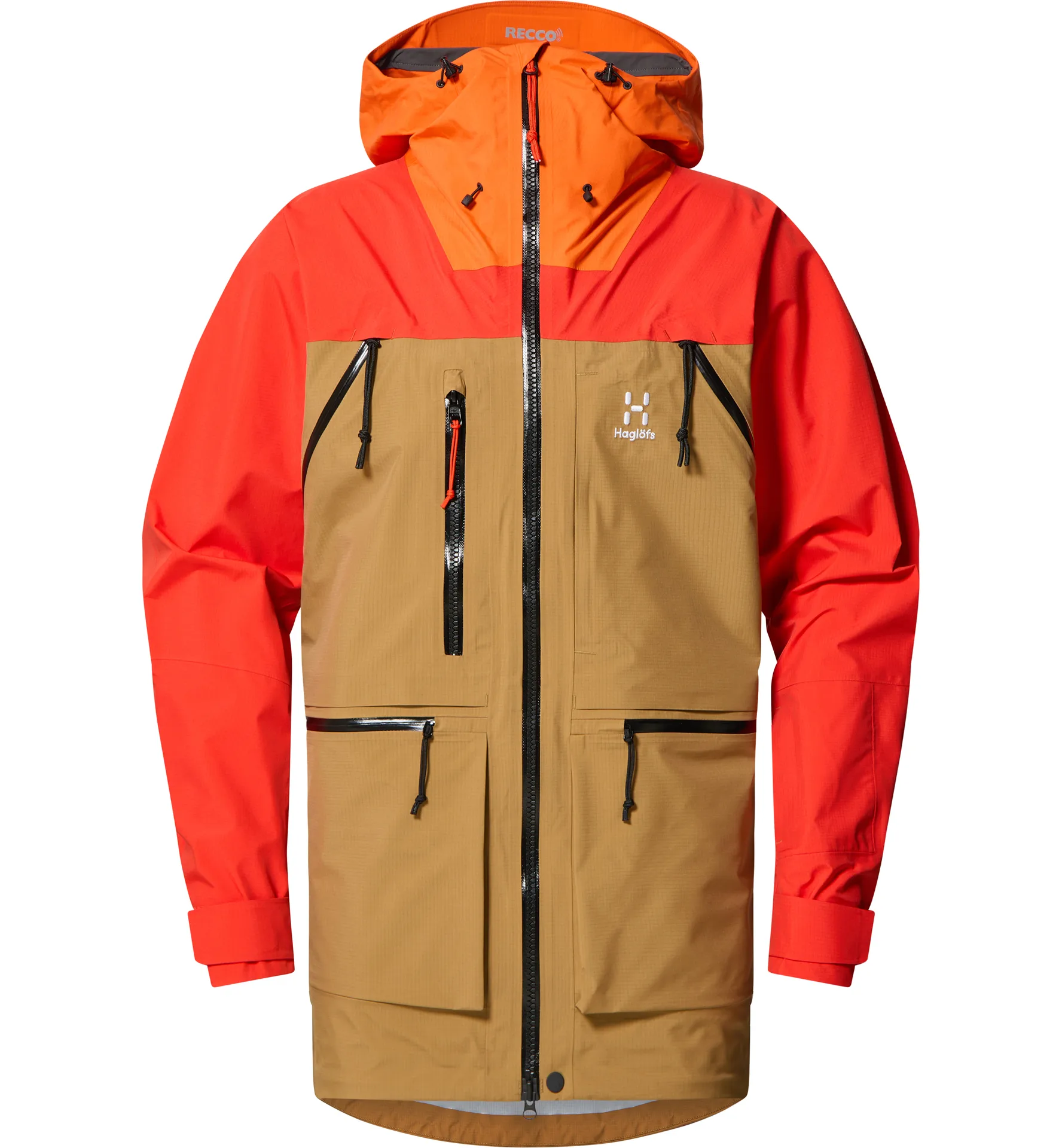 Vassi GTX Pro Jacket Men Cinnamon Brown/Habanero