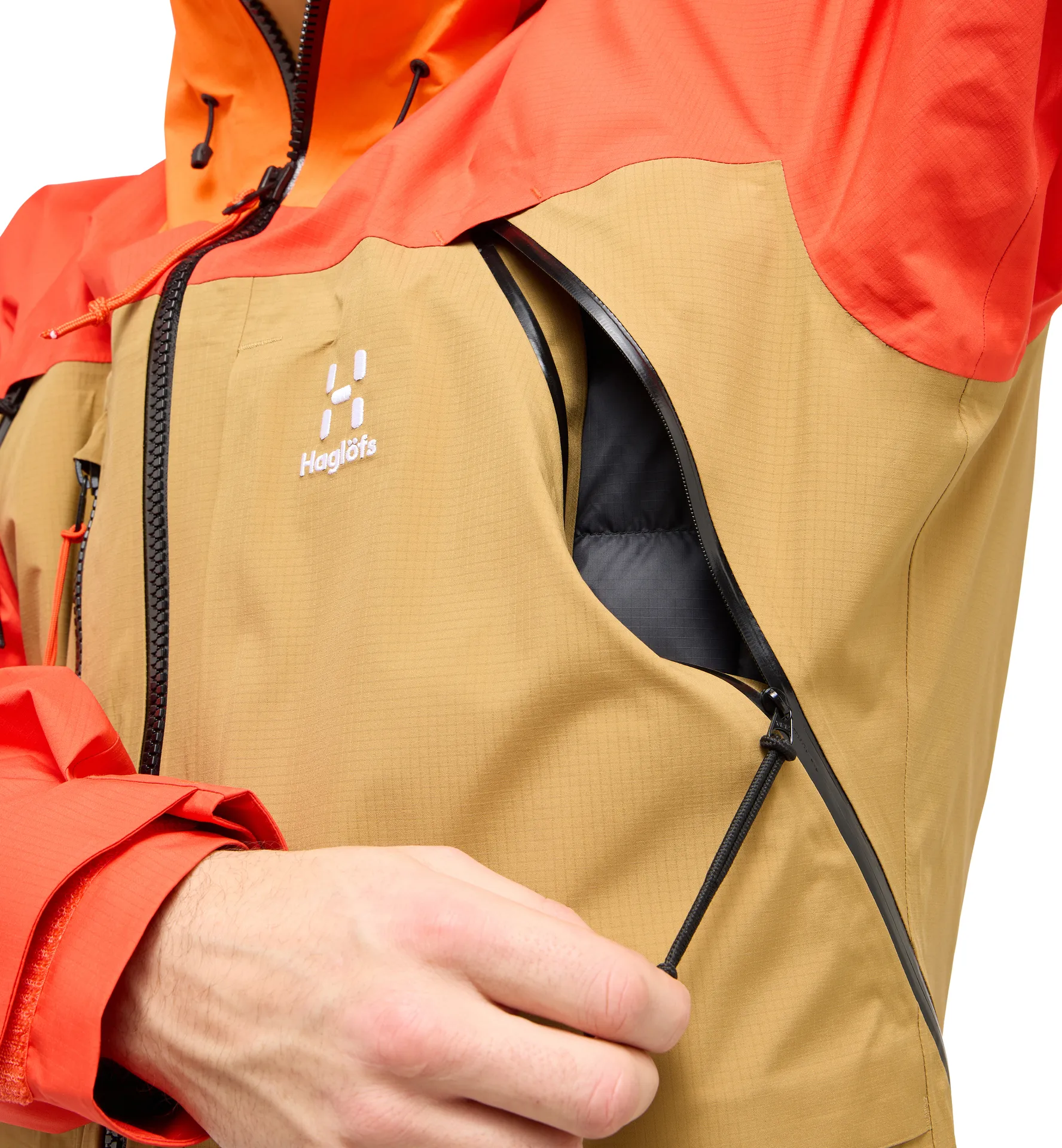 Vassi GTX Pro Jacket Men Cinnamon Brown/Habanero