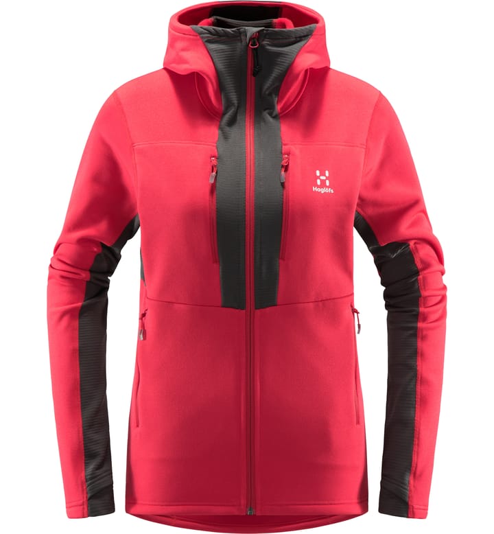 Roc Nordic Mid Hood Women Scarlet Red/Magnetite