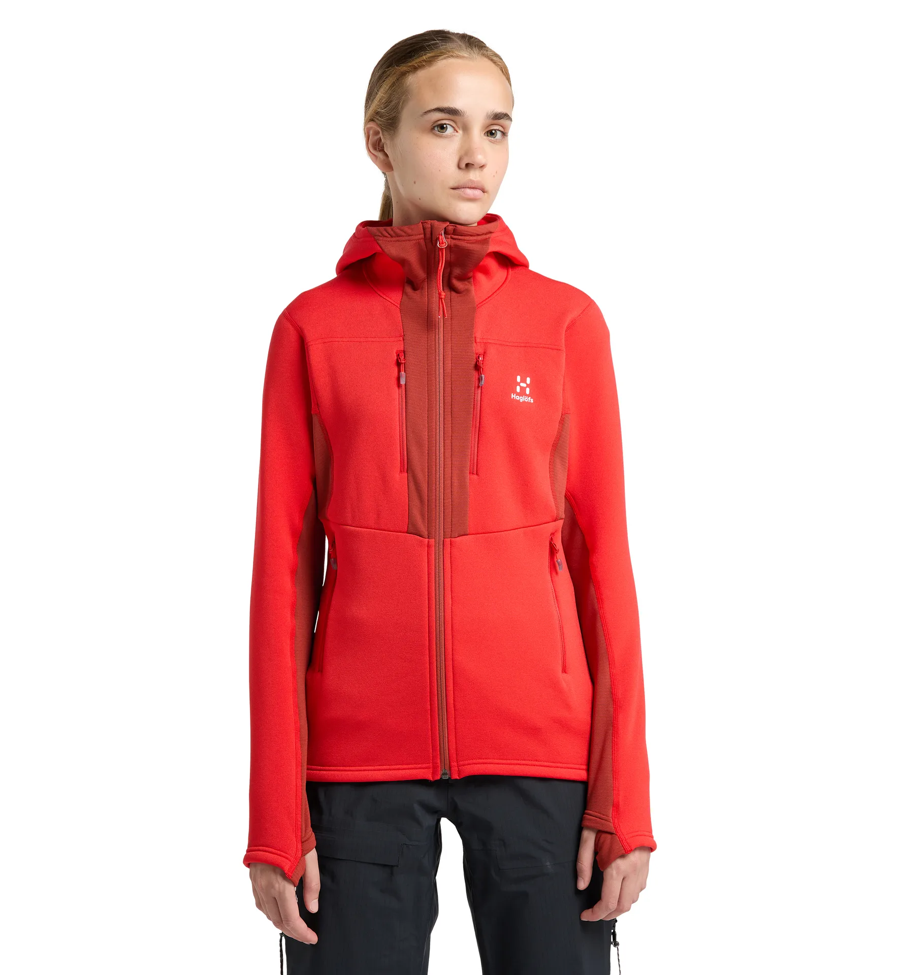 Roc Nordic Mid Hood Women Poppy red/Corrosion