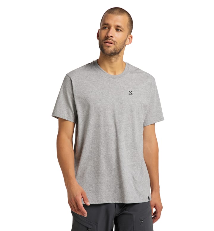 Camp Tee Men Grey Melange Solid