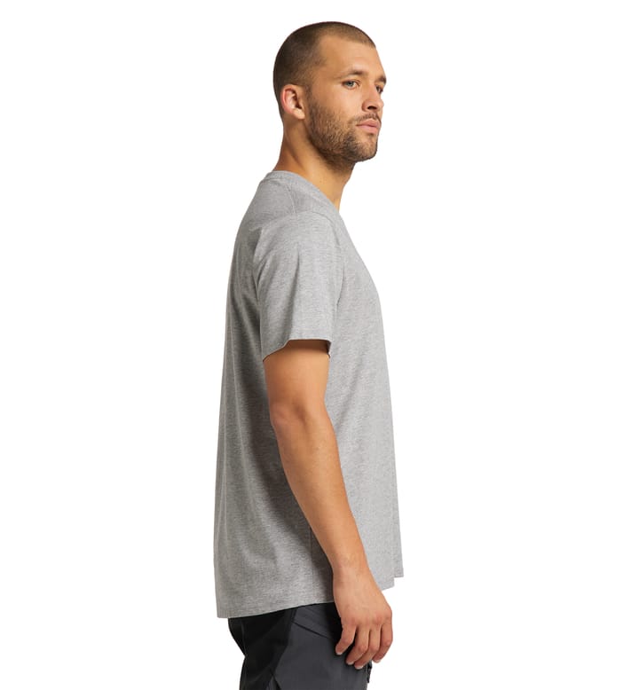 Camp Tee Men Grey Melange Solid