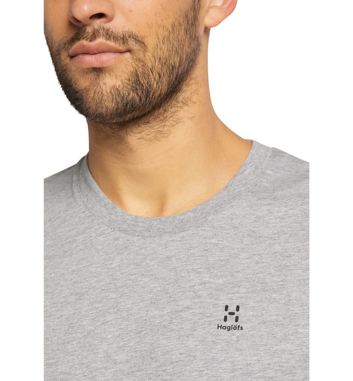 Camp Tee Men Grey Melange Solid