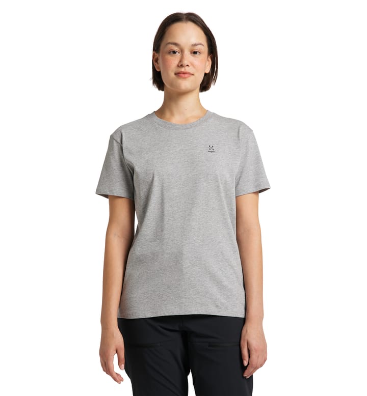 Camp Tee Women Grey Melange Solid