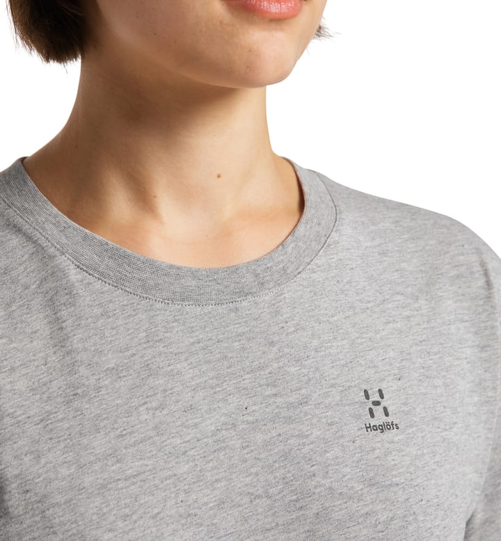 Camp Tee Women Grey Melange Solid