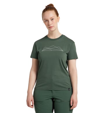 Camp Tee Women Fjell Green Graphic