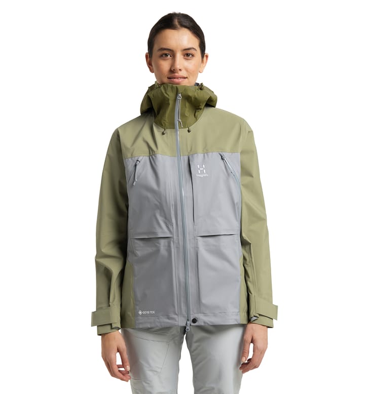 Vassi Touring GTX Jacket Women Concrete/Thyme Green