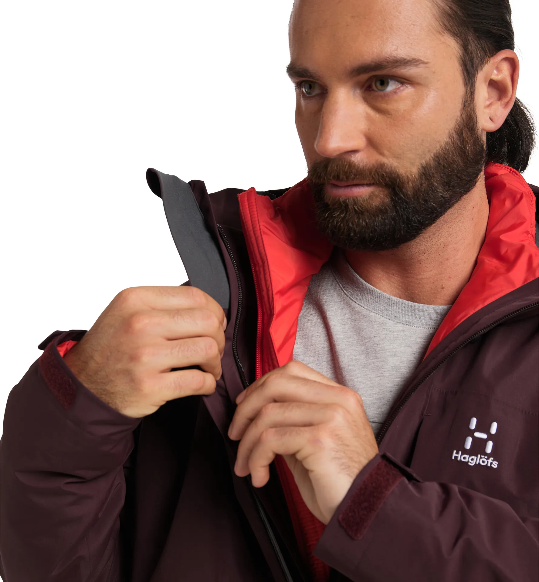 Älv 3-in-1 Down GTX Jacket Men Burgundy Brown