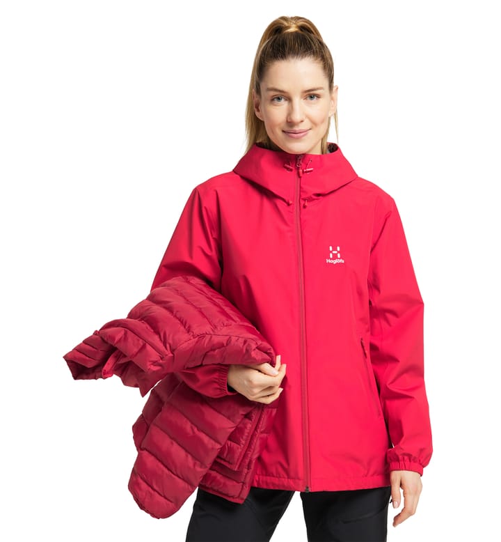 Eldstad 3 in 1 Mimic GTX Jacket Women Scarlet Red Outlet Women Outlet Haglofs