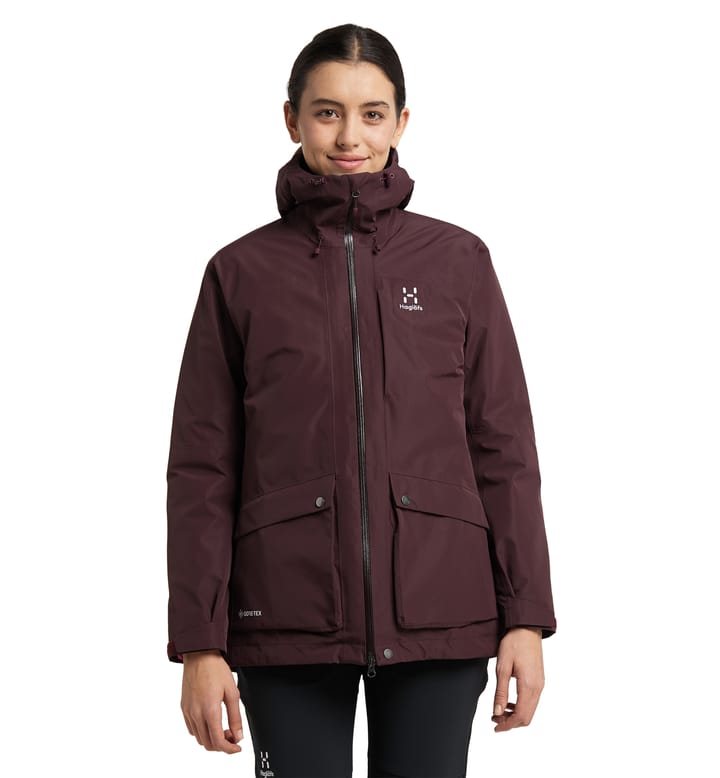 Älv 3-in-1 Down GTX Jacket Women Burgundy Brown