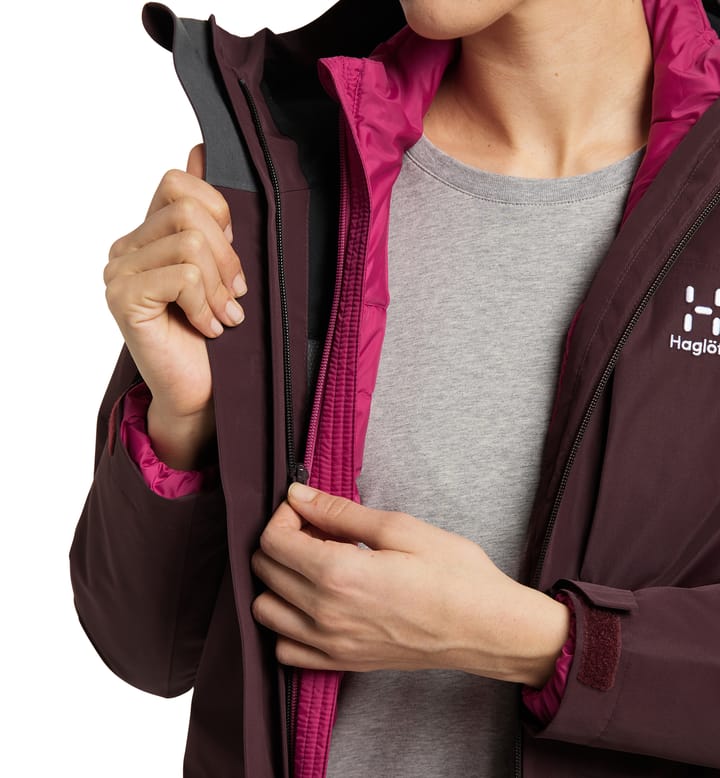 Älv 3-in-1 Down GTX Jacket Women Burgundy Brown