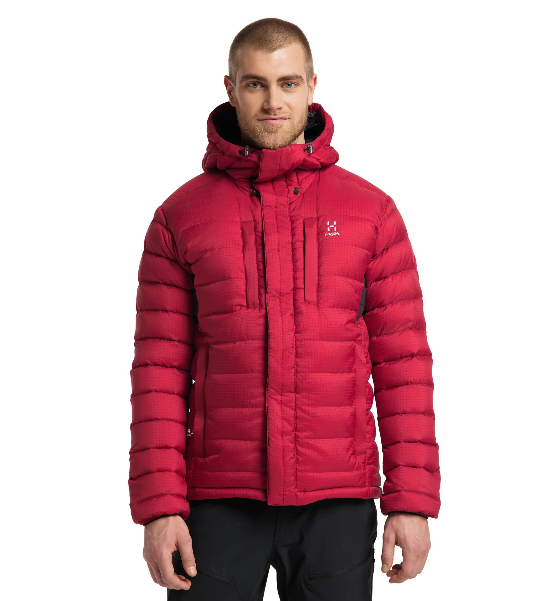 Reliable Down Hood Men Dala Red/True Black