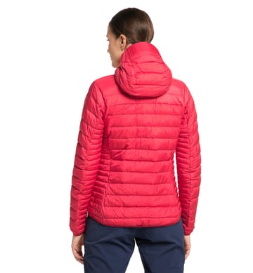 Micro Nordic Down   Hood Women Scarlet Red