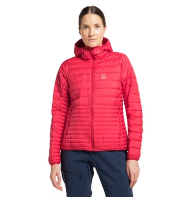 Micro Nordic Down   Hood Women Scarlet Red