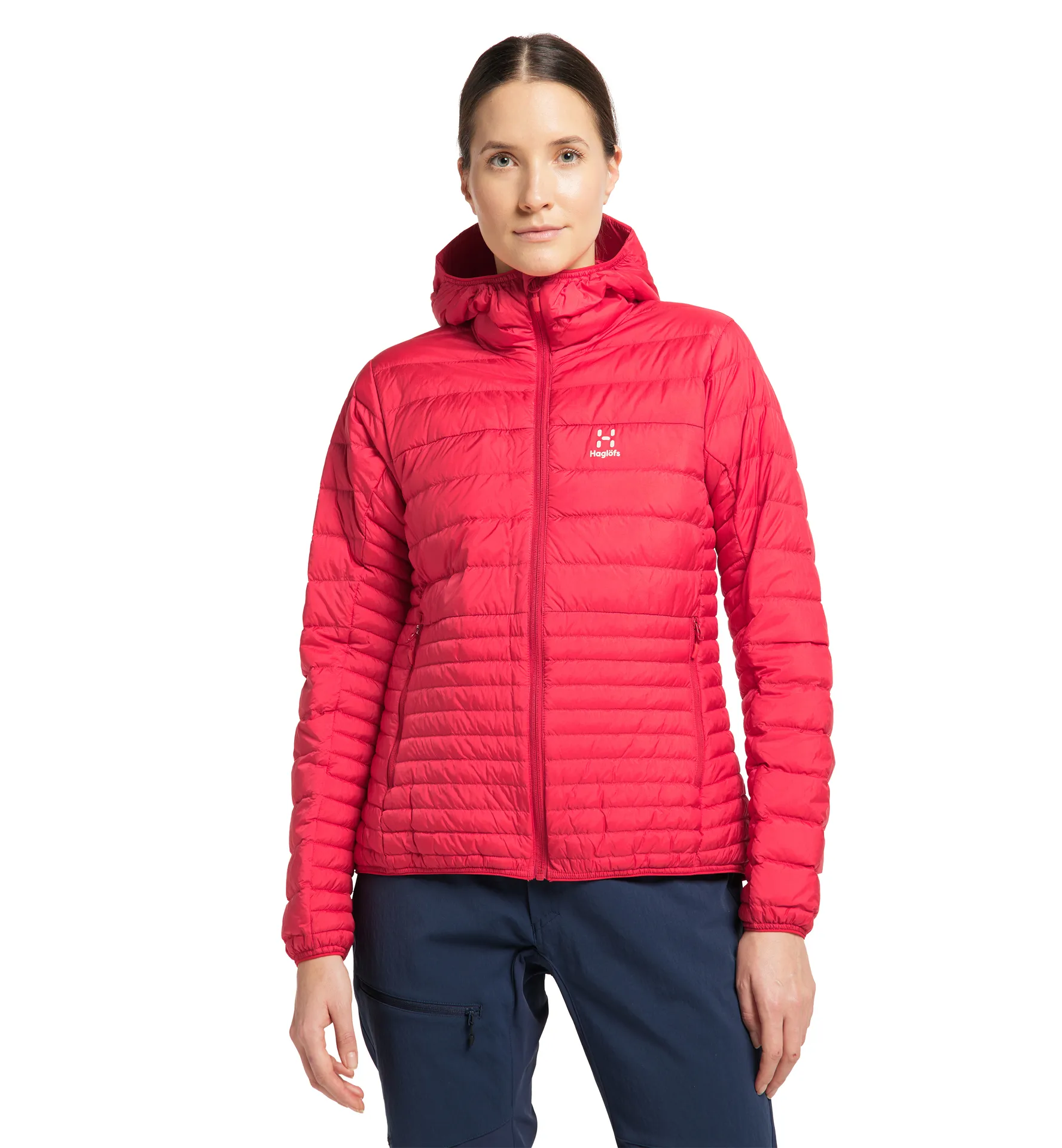 Micro Nordic Down Hood Women Scarlet Red