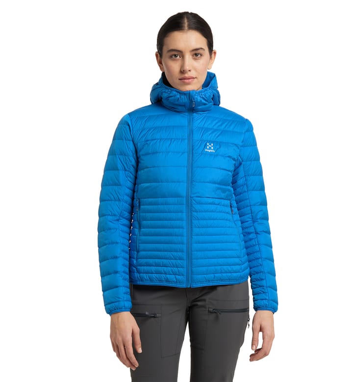 Micro Nordic Down Hood Women Nordic Blue