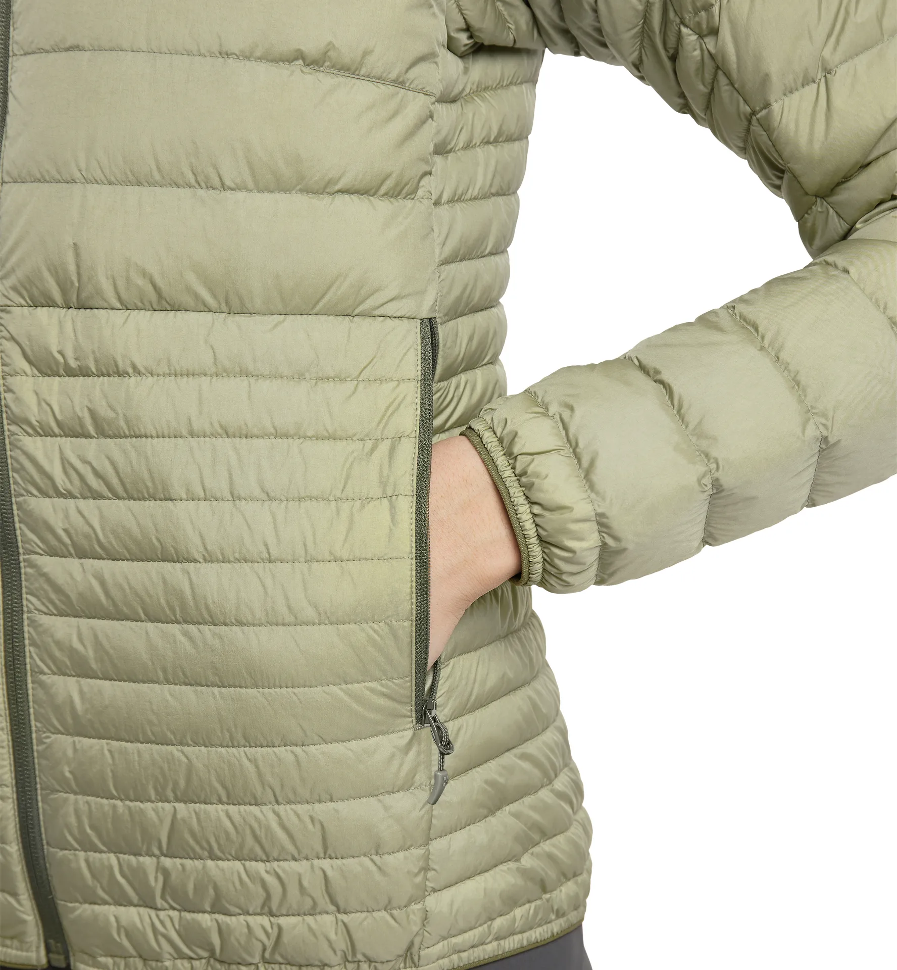 Micro Nordic Down Hood Women Thyme Green