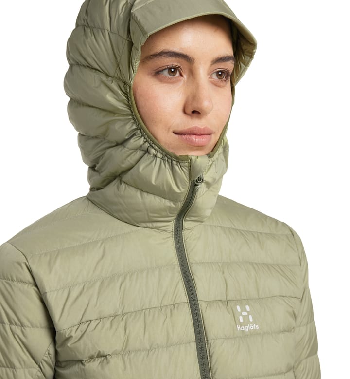 Micro Nordic Down Hood Women Thyme Green