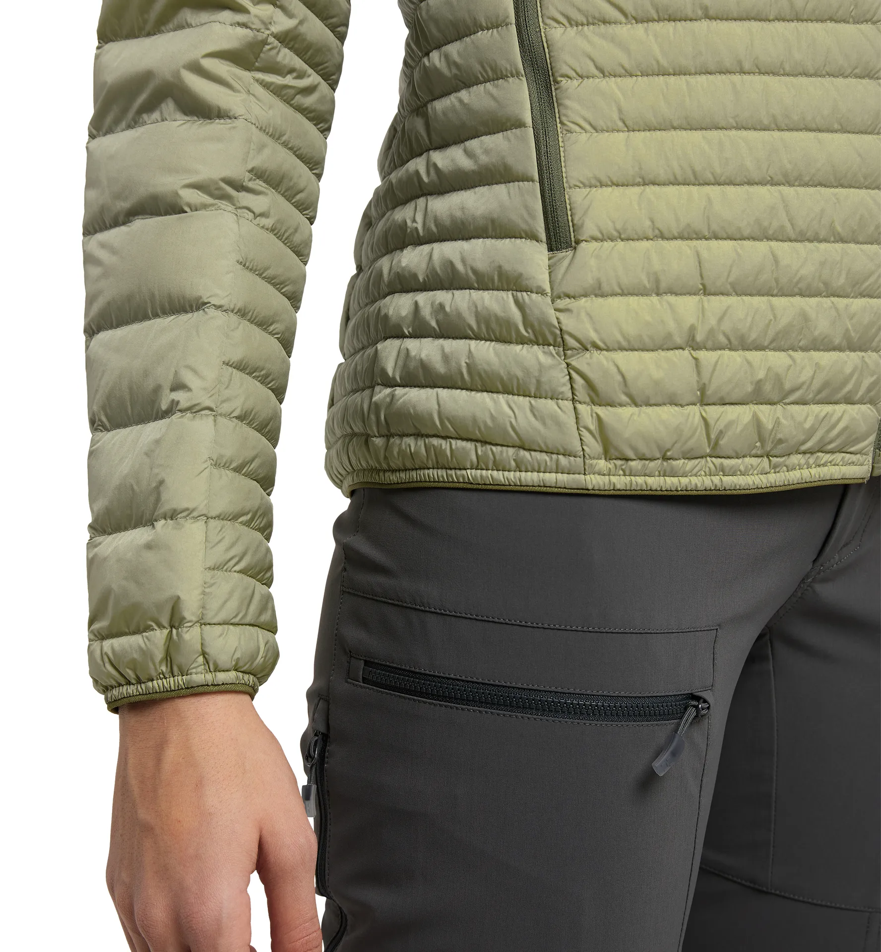 Micro Nordic Down Hood Women Thyme Green