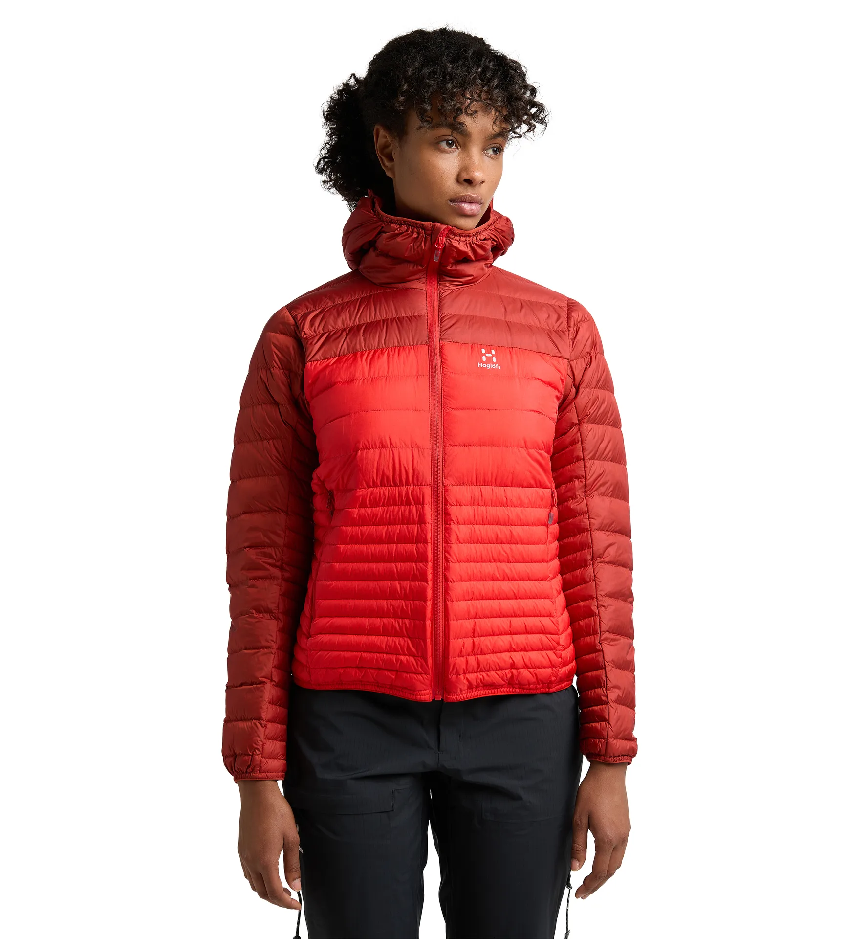 Micro Nordic Down Hood Women Poppy Red/Corrosion