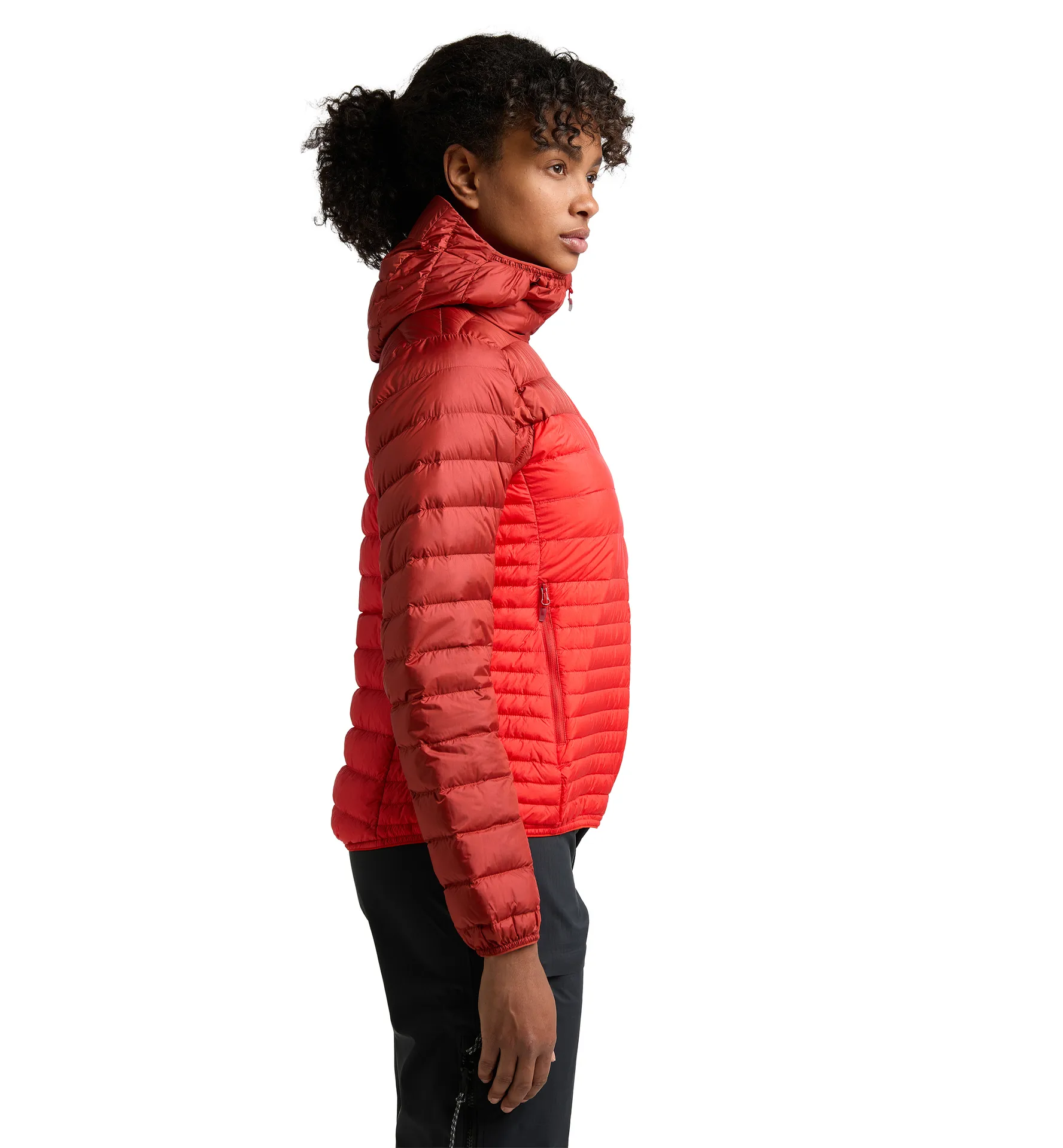 Micro Nordic Down Hood Women Poppy Red/Corrosion