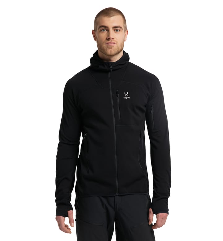 Wool Blend Hood Men True Black