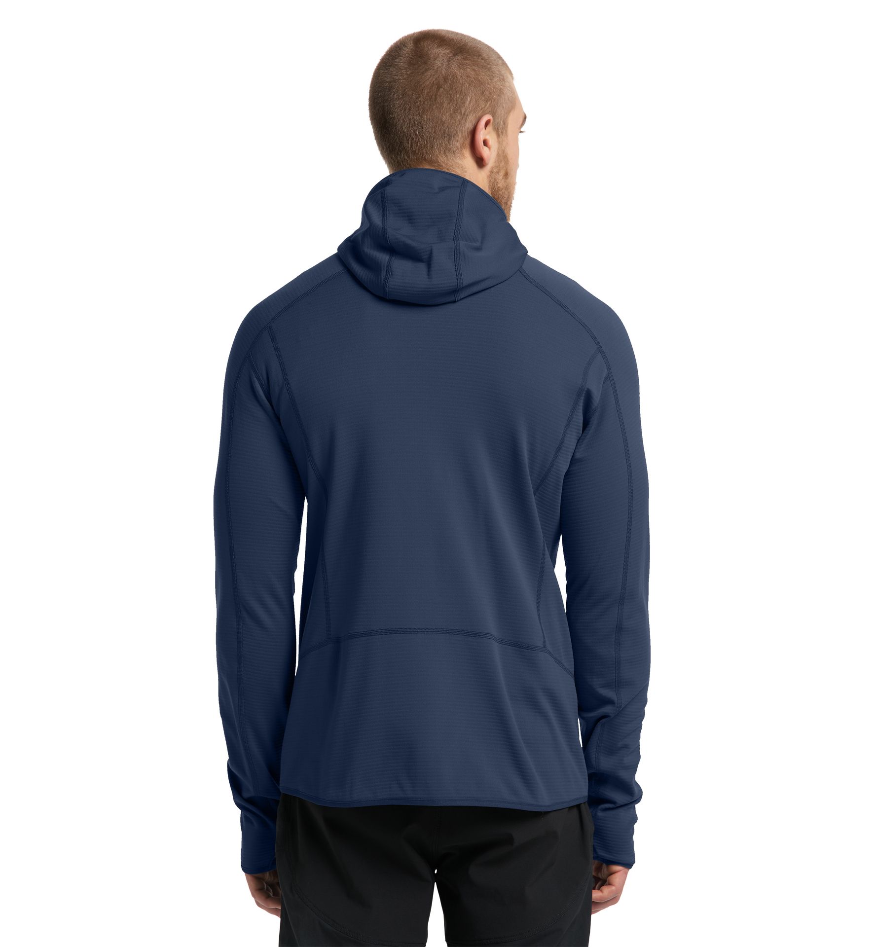 Wool Blend Hood Men Tarn Blue