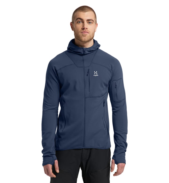 Wool Blend Hood Men Tarn Blue Wool Blend Hood Men Tarn Blue