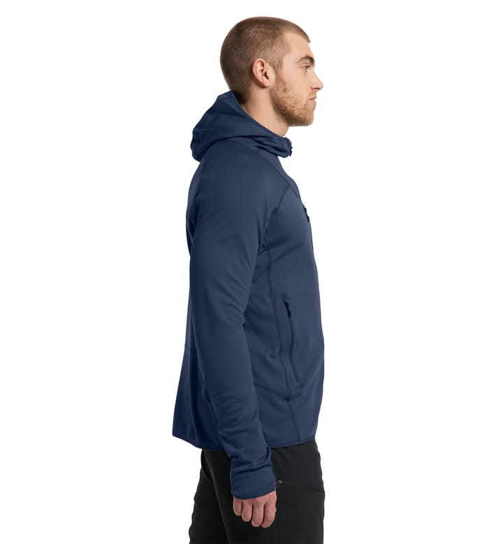 Wool Blend Hood Men Tarn Blue Wool Blend Hood Men Tarn Blue