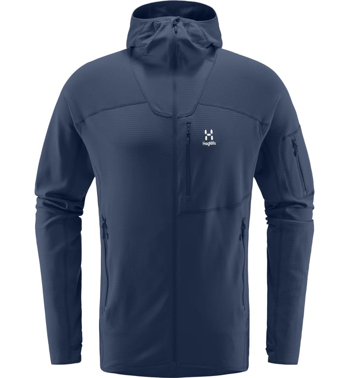 Wool Blend Hood Men Tarn Blue Wool Blend Hood Men Tarn Blue