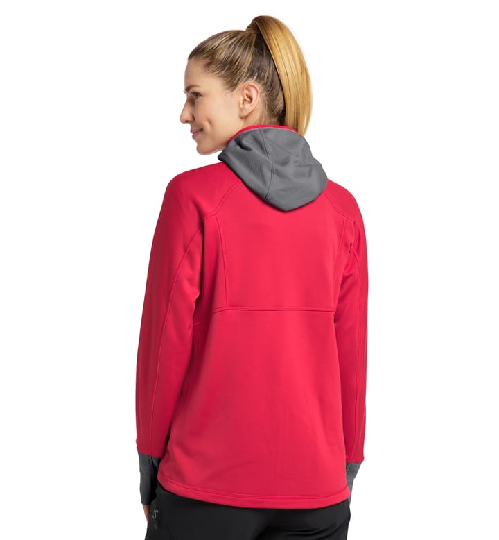 Betula Hood Women Scarlet Red/Magnetite