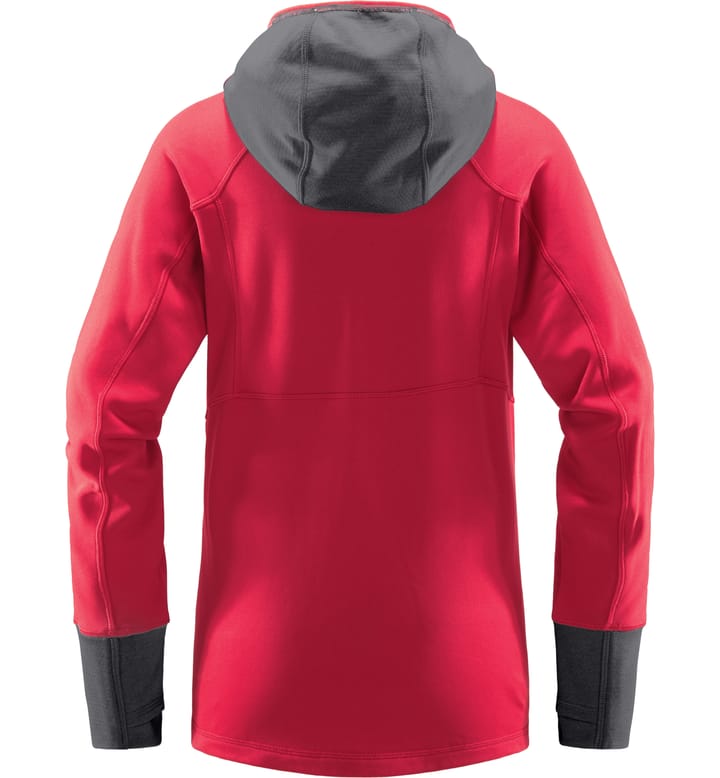 Betula Hood Women Scarlet Red/Magnetite