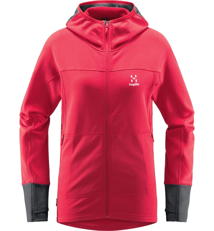 Betula Hood Women Scarlet Red/Magnetite