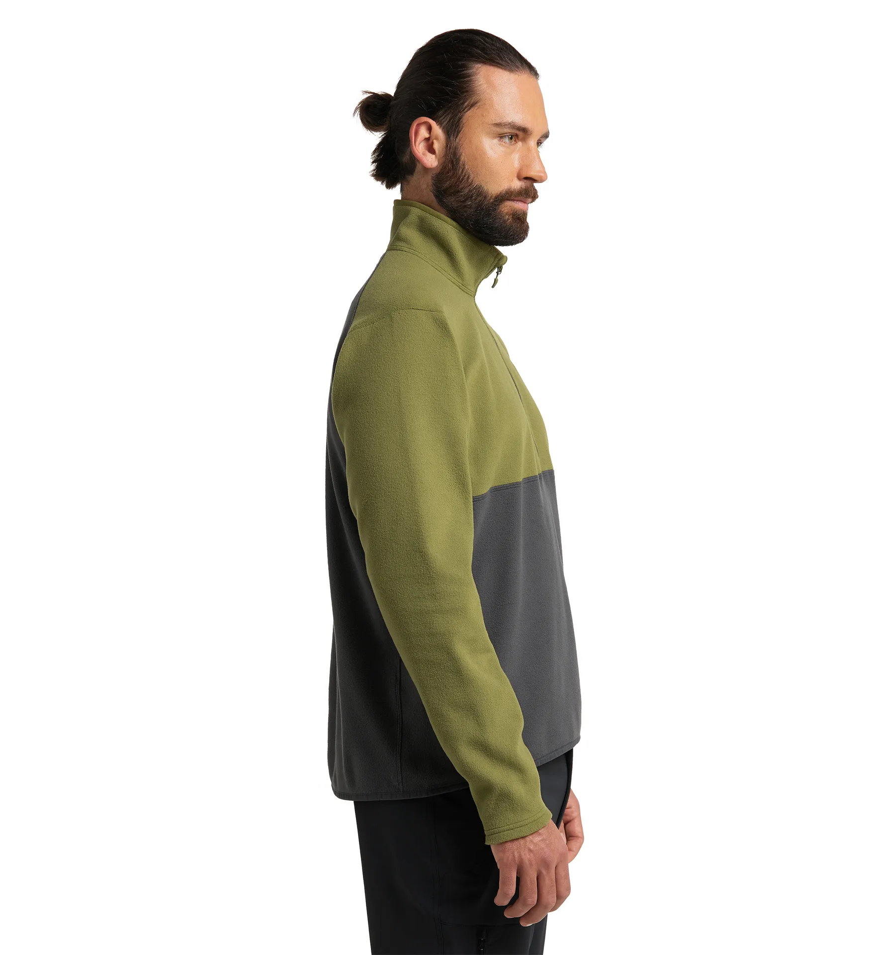 Pollux 1/2 zip Men Magnetite/Olive Green