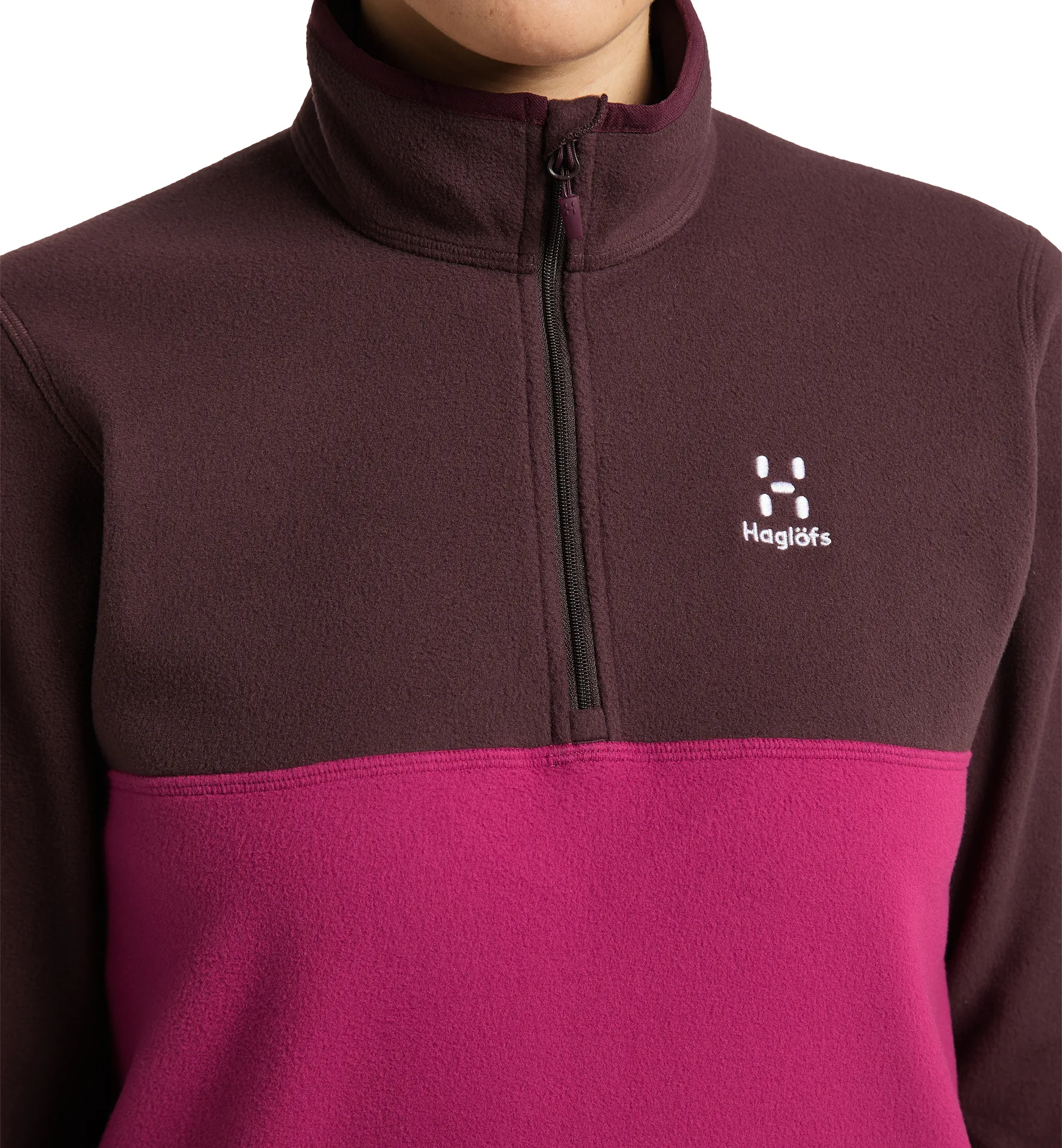 Pollux 1/2 zip Women Deep Pink/Burgundy Brown