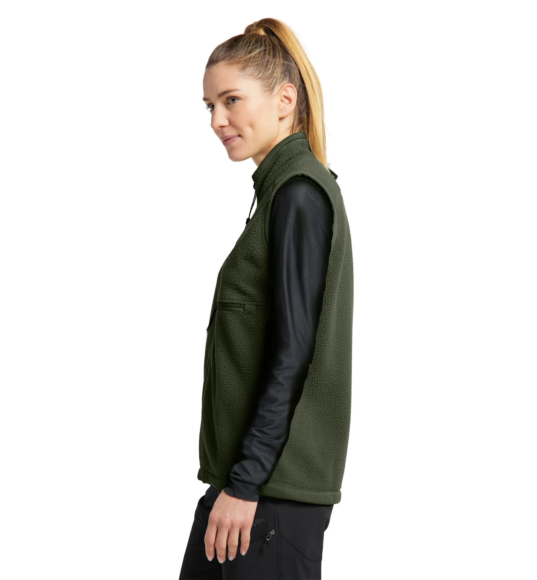 Malung Pile Vest Women Seaweed Green