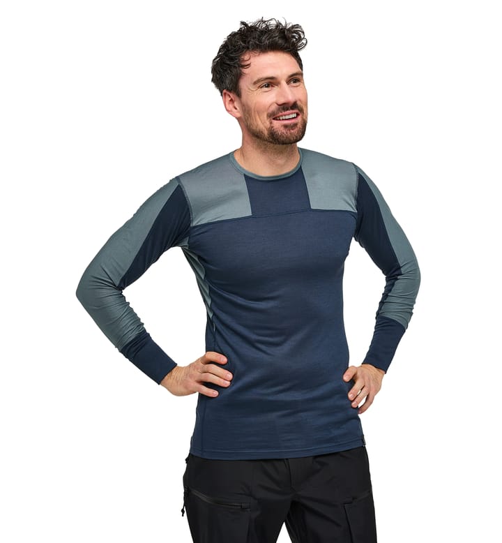 Natural Blend Tech Crew Neck Men Tarn Blue/Steel Blue Natural Blend Tech Crew Neck Men Tarn Blue/Steel Blue