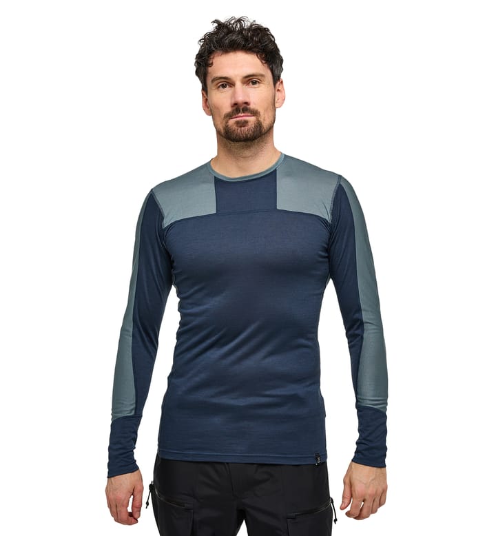 Natural Blend Tech Crew Neck Men Tarn Blue/Steel Blue Natural Blend Tech Crew Neck Men Tarn Blue/Steel Blue