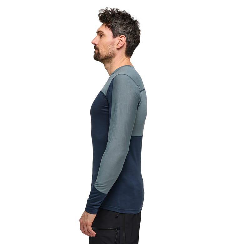 Natural Blend Tech Crew Neck Men Tarn Blue/Steel Blue Natural Blend Tech Crew Neck Men Tarn Blue/Steel Blue
