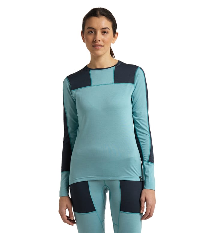 Natural Blend Tech Crew Neck Women Tarn Blue/Frost Blue