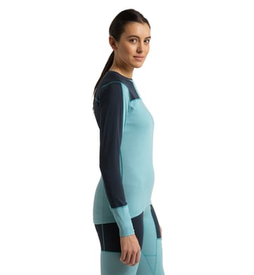 Natural Blend Tech Crew Neck Women Tarn Blue/Frost Blue